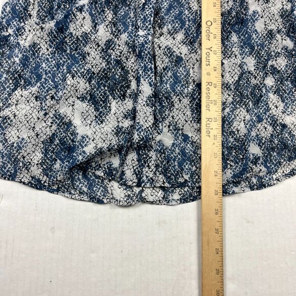 BCBGMAXAZRIA Womens Silk Blend Snakeskin Blouse Button Front Shirt M Long Sleeve - Picture 8 of 12